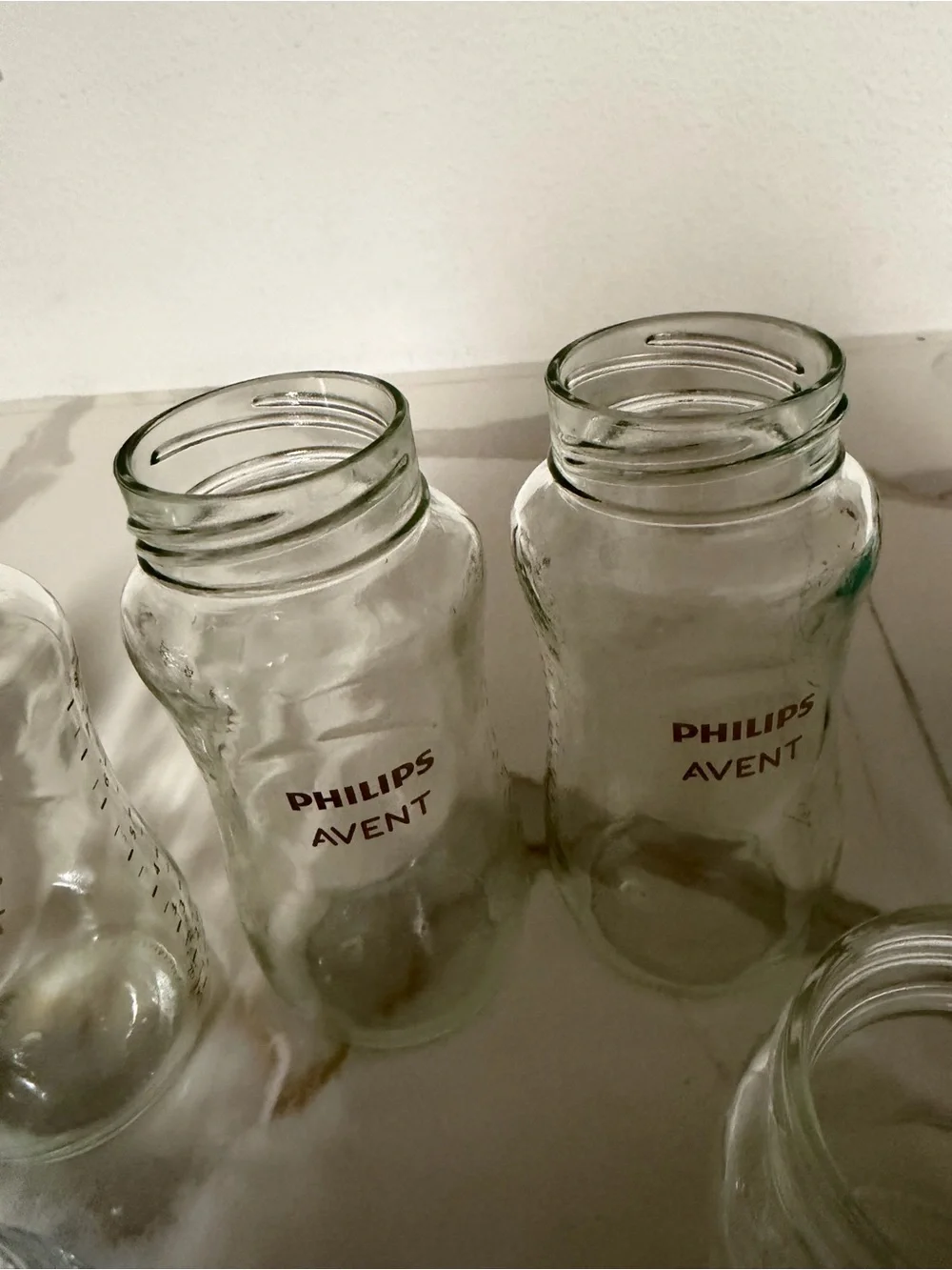Glass baby bottles Philips Avent, Nuk, and Mam